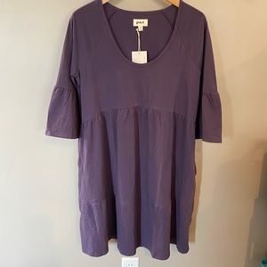 Pact organic cotton NWT purple oversized dress size medium